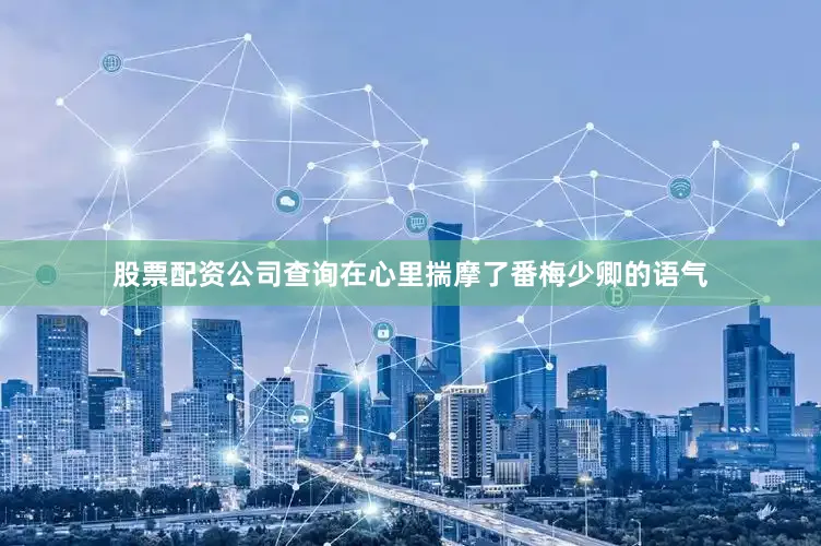 股票配资公司查询在心里揣摩了番梅少卿的语气